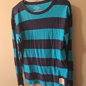 Place Turquoise and Navy Striped Long Sleeve Tee